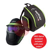 1008.000 Optrel Weldcap Auto Darkening Welding Helmet with FREE Optrel Backpack, Shade 9 - 13