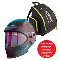 1050.110 Optrel Helix Quattro Black Auto Darkening Welding Helmet with FREE Optrel Backpack, Shade 5 - 14