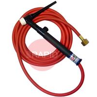 CK-CK17V12RSFRG CK17V Gas Cooled TIG Torch With 1pc 3.8m Superflex Cable & Gas Valve G3/8