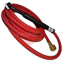 CK-CK2412RSFRG CK24 2 Series Gas-Cooled 80 Amp 3.8m TIG Torch with 1pc Superflex Cable, G3/8