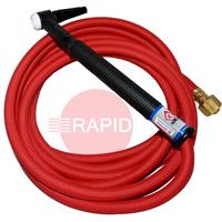 CK-CK912RSFRG CK9 Gas Cooled TIG Torch with 1pc 3.8m Superflex Cable, G3/8