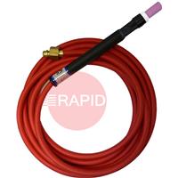 CK-CK9P12RSF CK9P Gas Cooled Pencil TIG Torch with 1pc 3.8m Superflex Cable & Gas Valve, G3/8