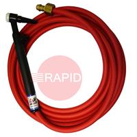 CK-CK9V25RSFRG CK9V Gas Cooled TIG Torch with 1pc 7.6m Superflex Cable & Gas Valve, G3/8