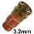 74000000XX  Furick 3.2mm Stubby Gas Lens Collet Body - Tig Torch Sizes 17, 18 and 26