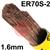 0700006901  Esab OK Tigrod 12.62 Steel Tig Wire, 1.6mm Diameter x 1000mm Cut Lengths - AWS A5.18 ER70S-2. 5.0kg Pack